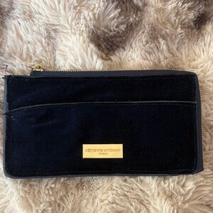 Adrienne Vittadini Navy Velvet Wallet with Gold Detail